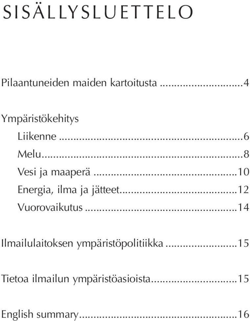 ..1 Energia, ilma ja jätteet...12 Vuorovaikutus.