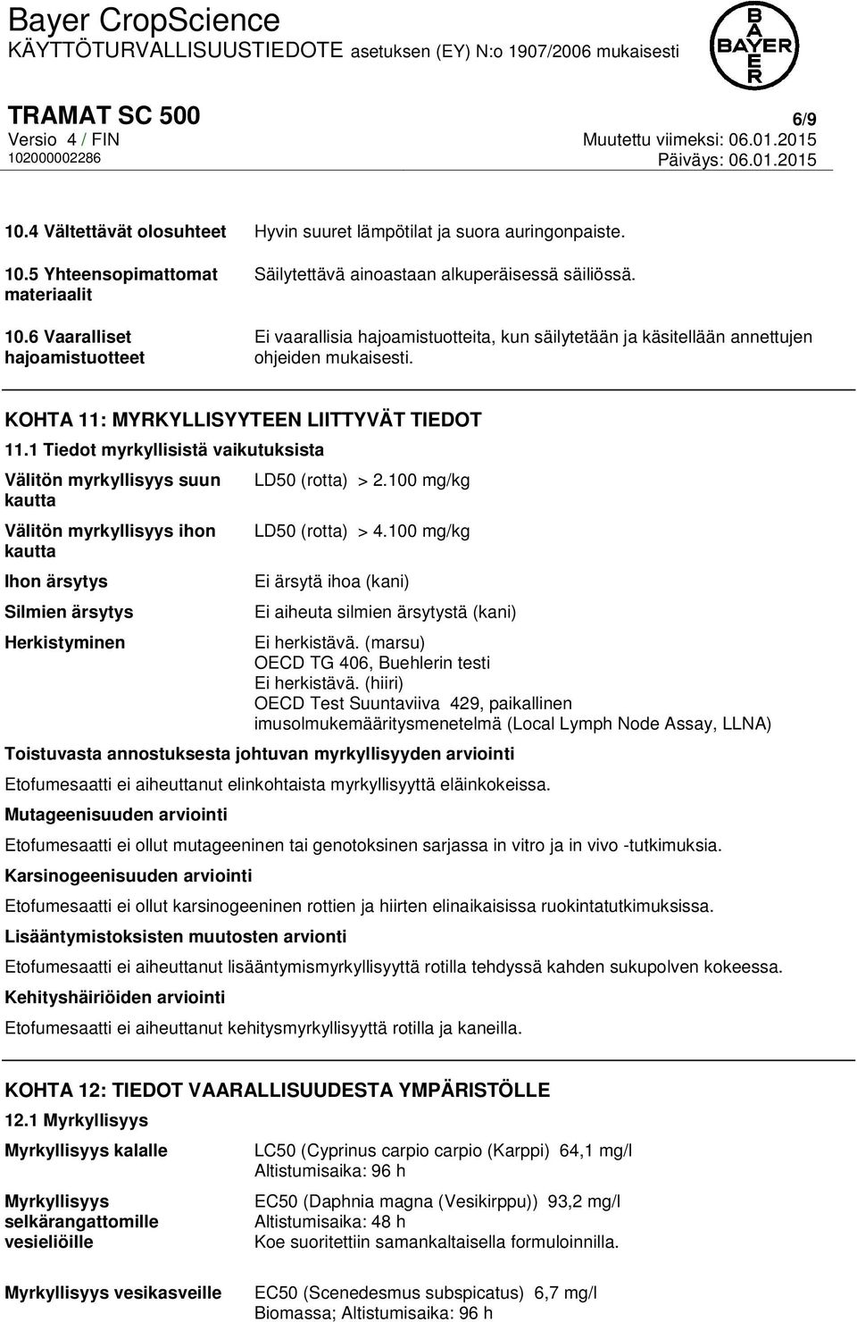 KOHTA 11: MYRKYLLISYYTEEN LIITTYVÄT TIEDOT 11.