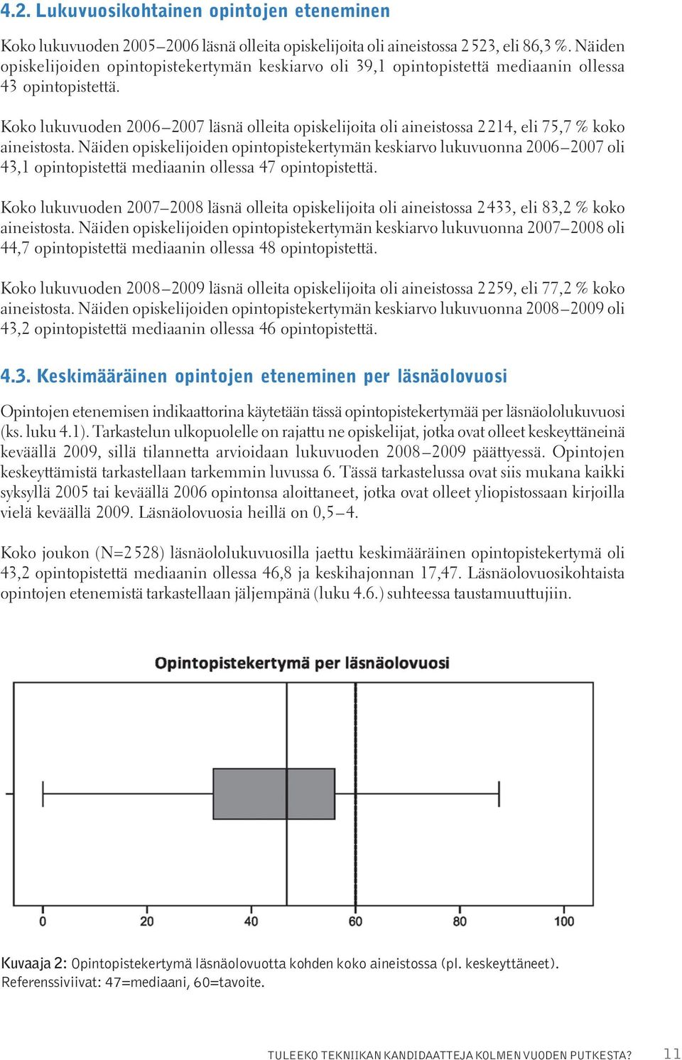 Koko lukuvuoden 2006 2007 läsnä olleita opiskelijoita oli aineistossa 2214, eli 75,7 % koko aineistosta.