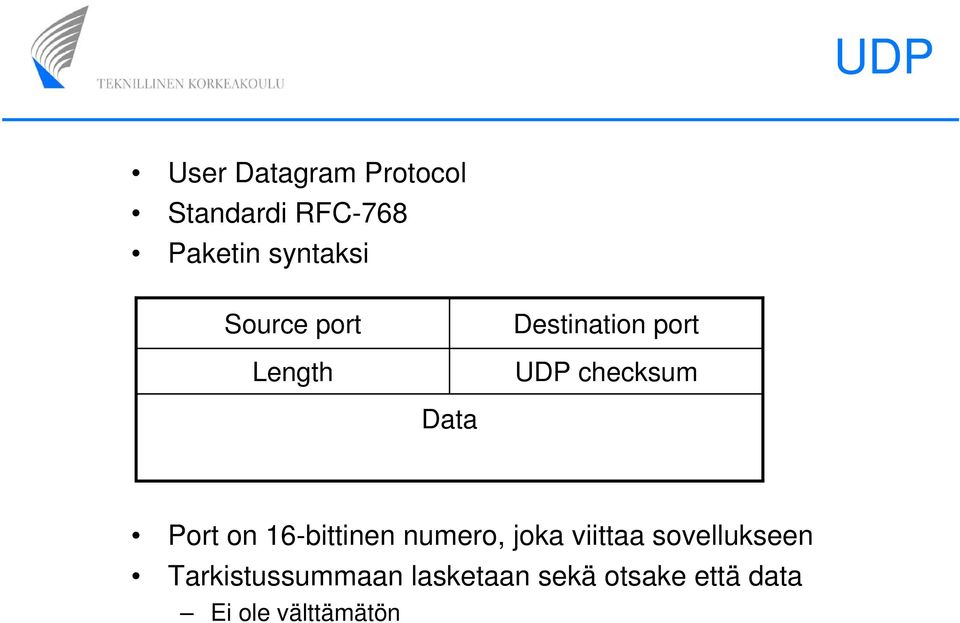 Data Port on 16-bittinen numero, joka viittaa sovellukseen
