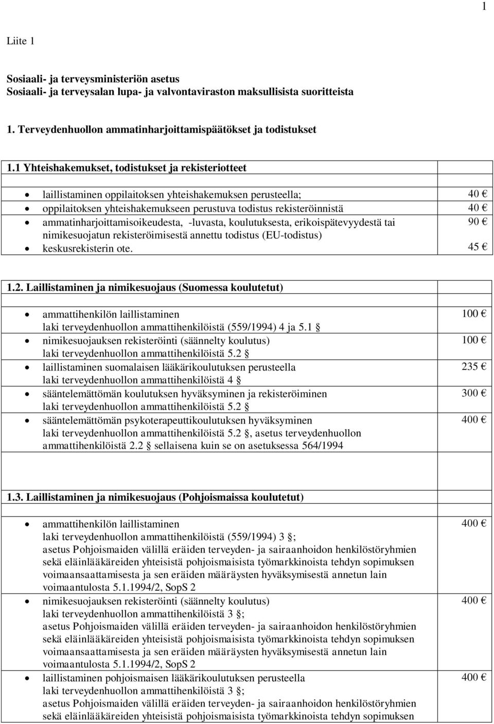 ammatinharjoittamisoikeudesta, -luvasta, koulutuksesta, erikoispätevyydestä tai nimikesuojatun rekisteröimisestä annettu todistus (EU-todistus) 90 keskusrekisterin ote. 45 1.2.