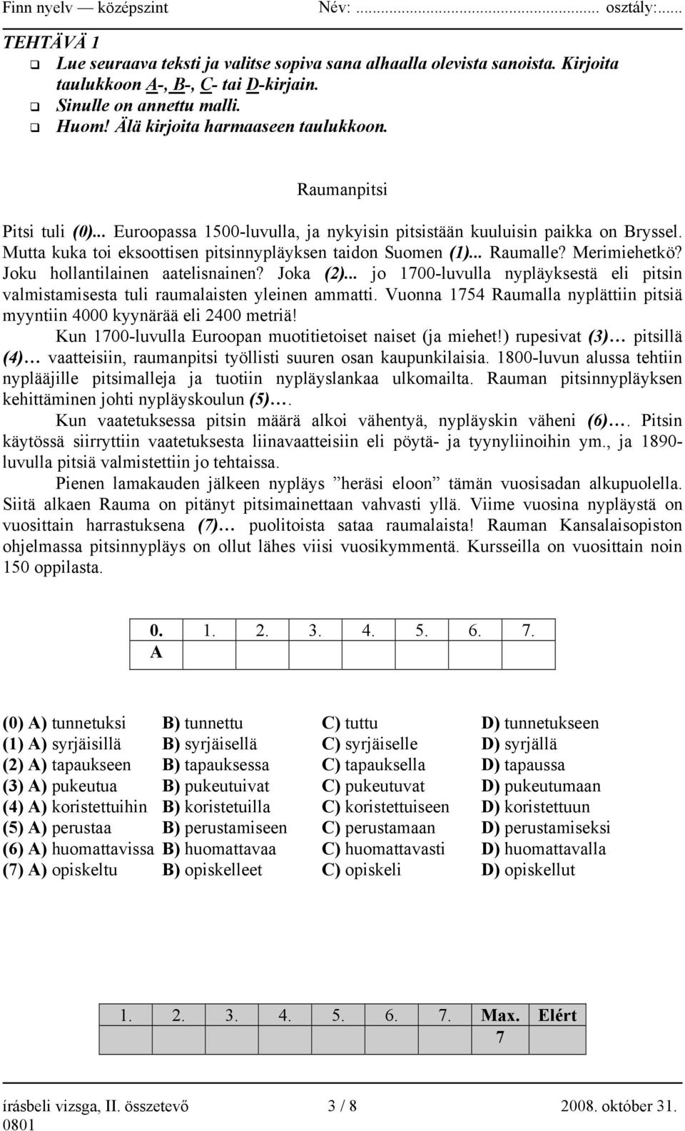 Joku hollantilainen aatelisnainen? Joka (2)... jo 1700-luvulla nypläyksestä eli pitsin valmistamisesta tuli raumalaisten yleinen ammatti.