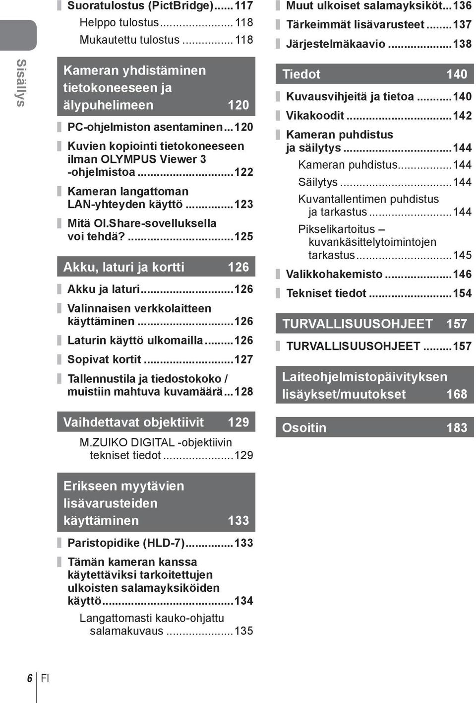 ..1 Kameran langattoman LAN-yhteyden käyttö...13 Mitä OI.Share-sovelluksella voi tehdä?...15 Akku, laturi ja kortti 16 Akku ja laturi...16 Valinnaisen verkkolaitteen käyttäminen.