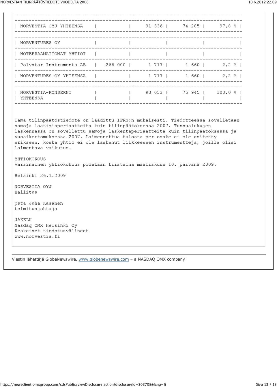 Tunnuslukujen laskennassa on sovellettu samoja laskentaperiaatteita kuin tilinpäätöksessä ja vuosikertomuksessa 2007.