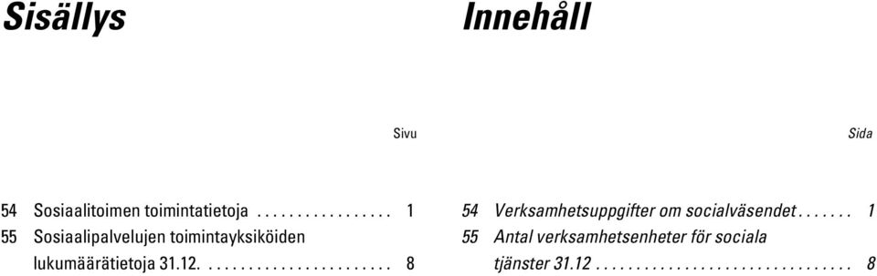 12........................ 8 54 Verksamhetsuppgifter om socialväsendet.