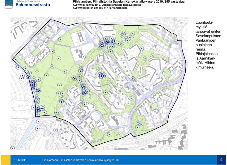 Luontoelämyksiä tarjoavat eniten Savelanpuiston Vantaanjoen puoleinen