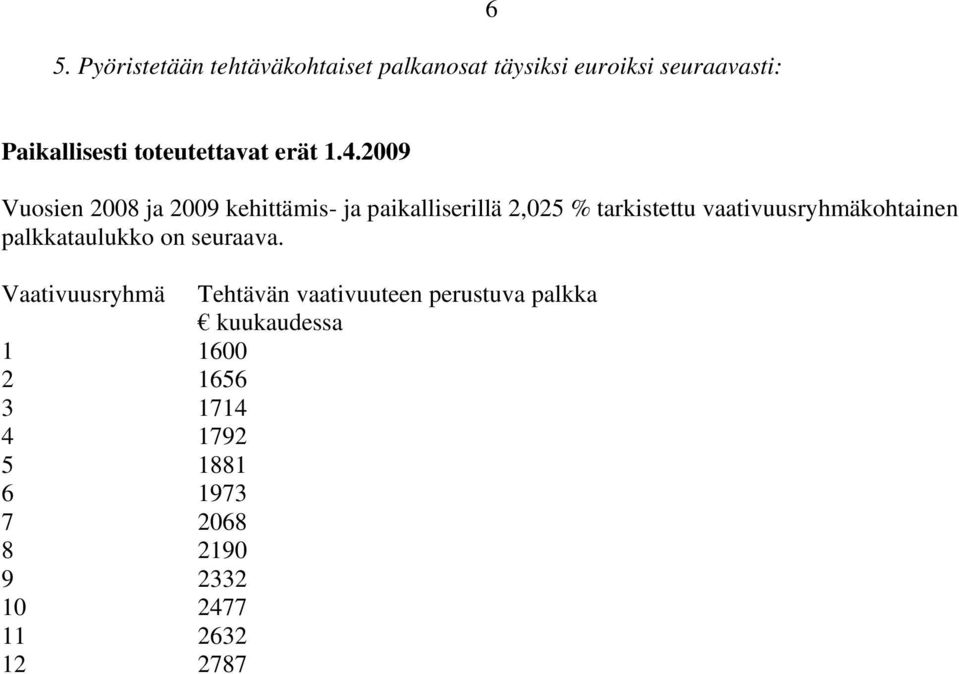 2009 Vuosien 2008 ja 2009 kehittämis- ja paikalliserillä 2,025 % tarkistettu