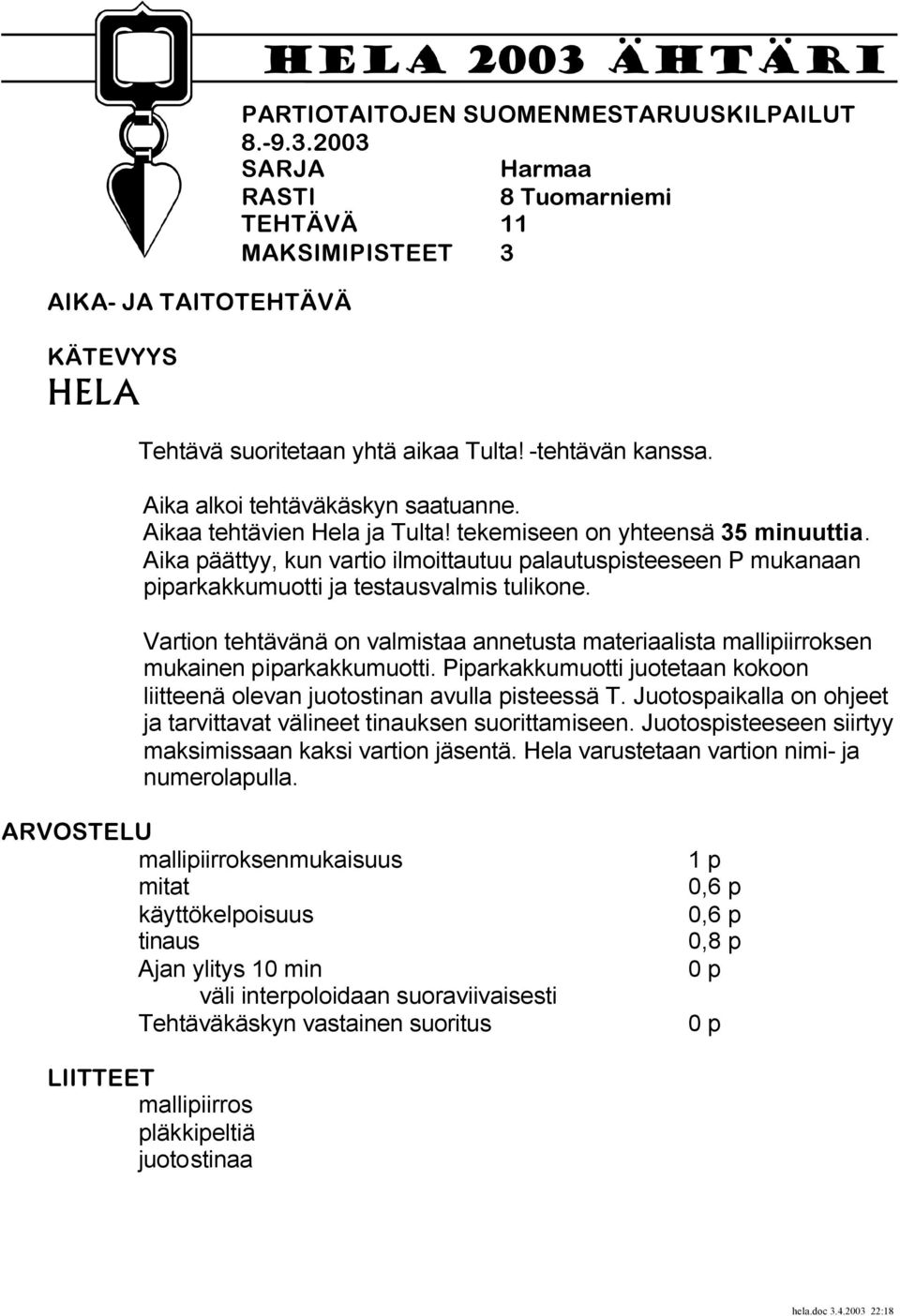 Tuomarniemi TEHTÄVÄ 11 Aikaa tehtävien