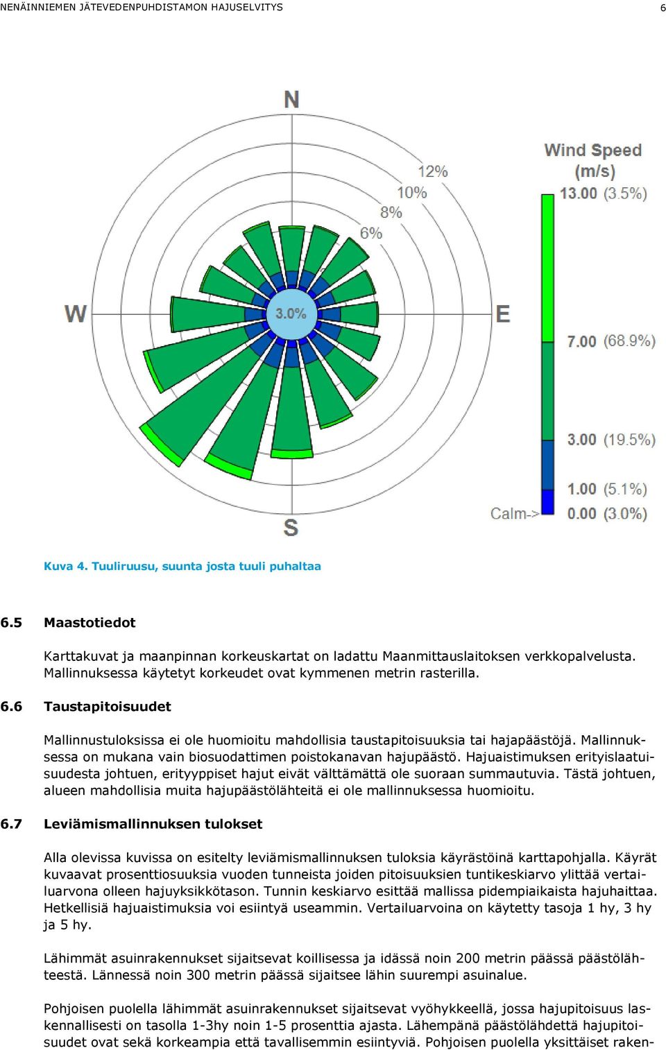 6 Taustapitoisuudet Mallinnustuloksissa ei ole huomioitu mahdollisia taustapitoisuuksia tai hajapäästöjä. Mallinnuksessa on mukana vain biosuodattimen poistokanavan hajupäästö.