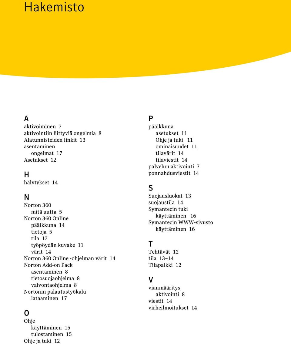 lataaminen 17 O Ohje käyttäminen 15 tulostaminen 15 Ohje ja tuki 12 P pääikkuna asetukset 11 Ohje ja tuki 11 ominaisuudet 11 tilavärit 14 tilaviestit 14 palvelun aktivointi 7 ponnahdusviestit