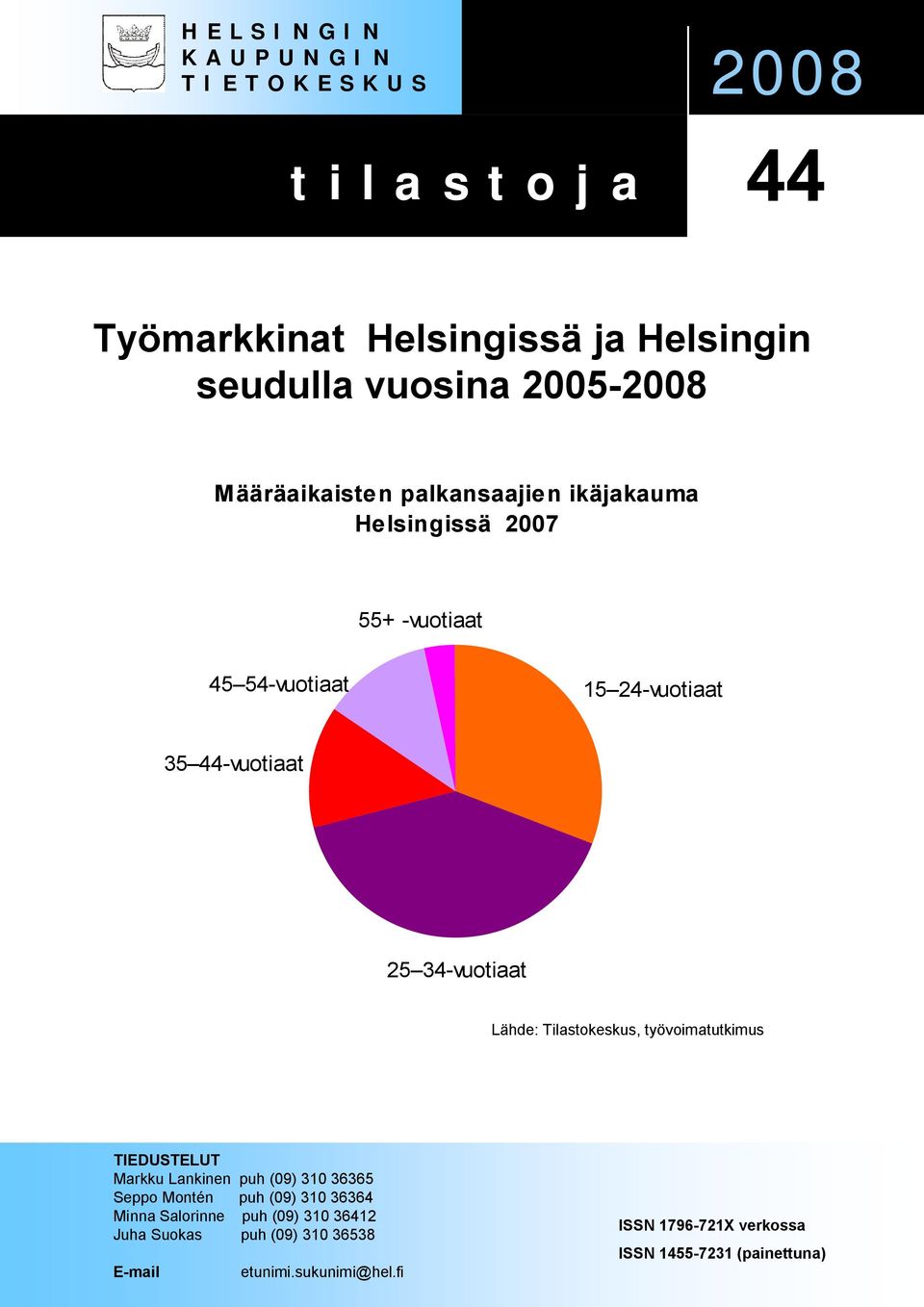 34-vuotiaat Lähde: Tilastokeskus, työvoimatutkimus TIEDUSTELUT Markku Lankinen puh (9) 31 3636 Seppo Montén puh (9) 31 36364