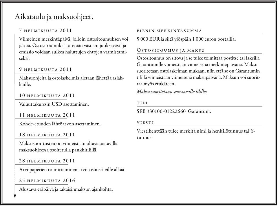 10 helmikuuta 2011 Valuuttakurssin USD asettaminen. 11 helmikuuta 2011 Kohde-etuuden lähtöarvon asettaminen.