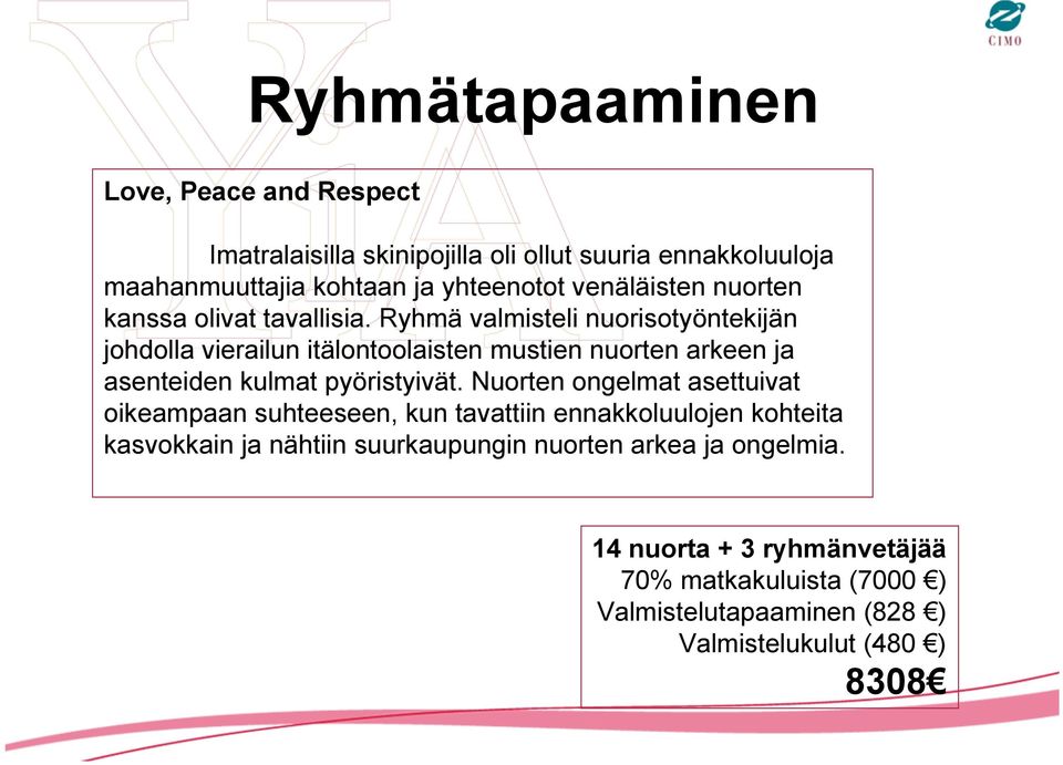 Ryhmä valmisteli nuorisotyöntekijän johdolla vierailun itälontoolaisten mustien nuorten arkeen ja asenteiden kulmat pyöristyivät.