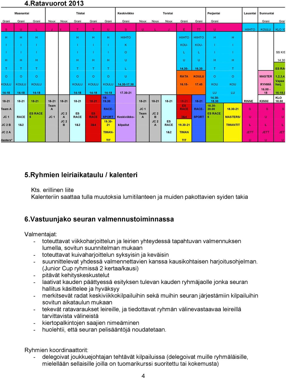 30 T T ES RACE O O O O O O U RATA KOULU O O MASTER 1,2,3,4,5 KOULU KOULU KOULU KOULU KOULU KOULU 14.30-17.30 16.15-17.45 KOU KOU RYHMÄ 14-18 14-18 14-18 14-18 14-18 14-18 17.