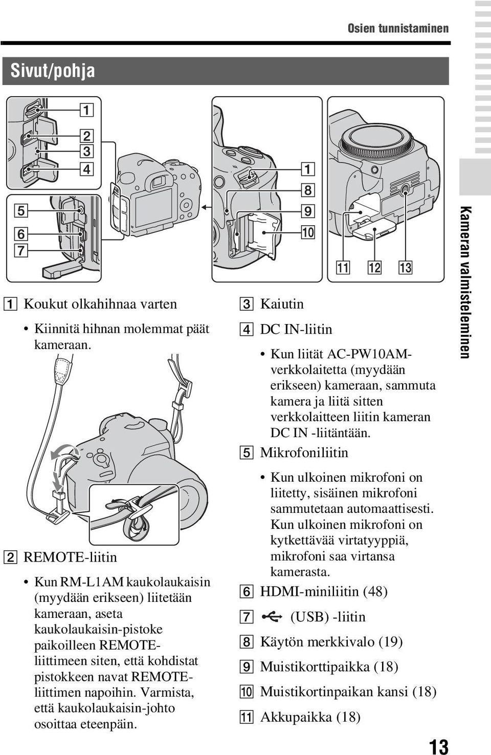 napoihin. Varmista, että kaukolaukaisin-johto osoittaa eteenpäin.