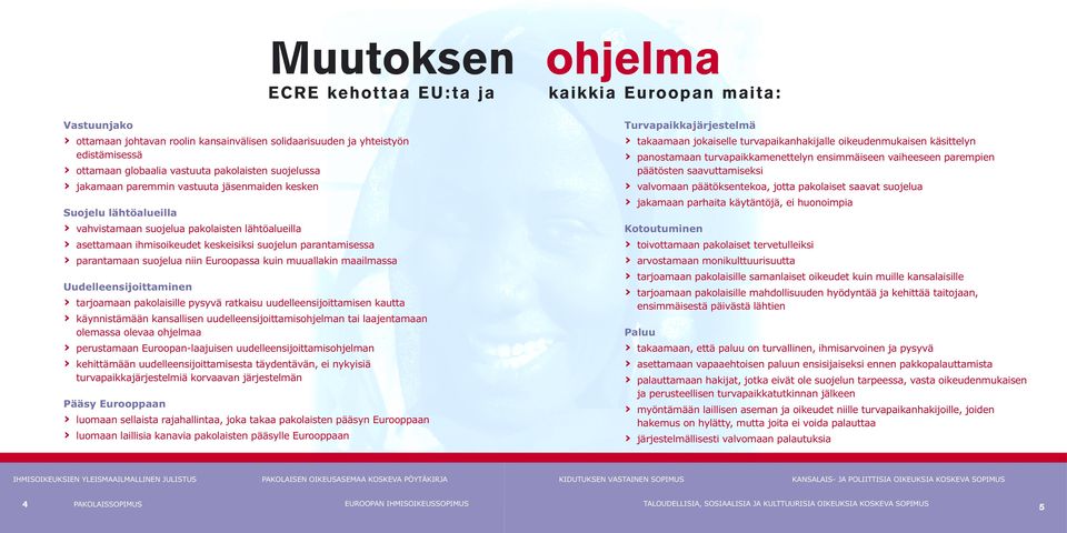 Euroopassa kuin muuallakin maailmassa Uudelleensijoittaminen tarjoamaan pakolaisille pysyvä ratkaisu uudelleensijoittamisen kautta käynnistämään kansallisen uudelleensijoittamisohjelman tai