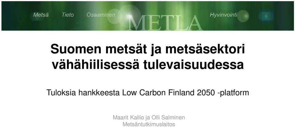 hankkeesta Low Carbon Finland 25