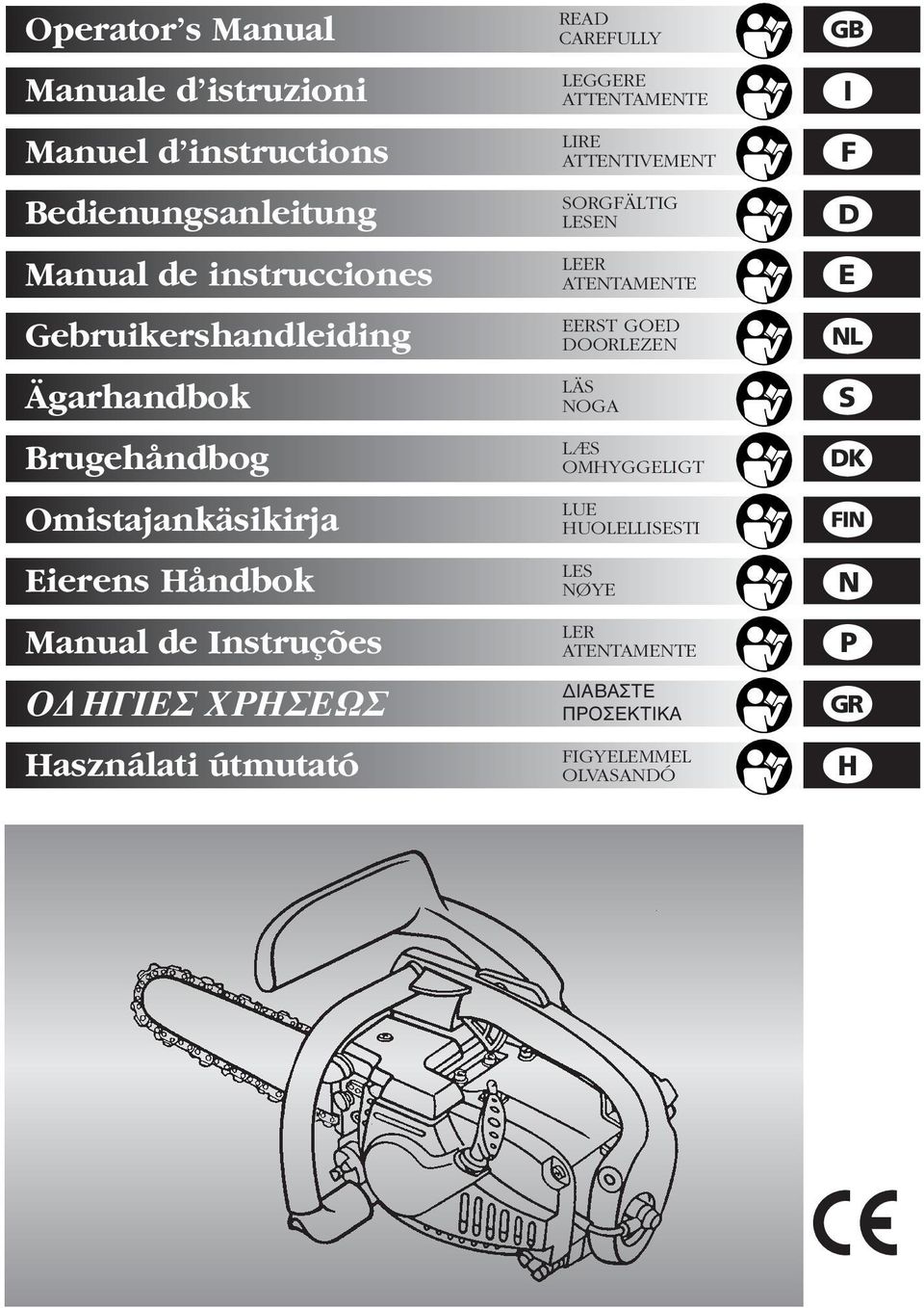 Használati útmutató READ CAREFULLY LEGGERE ATTENTAMENTE LIRE ATTENTIVEMENT SORGFÄLTIG LESEN LEER ATENTAMENTE EERST GOED