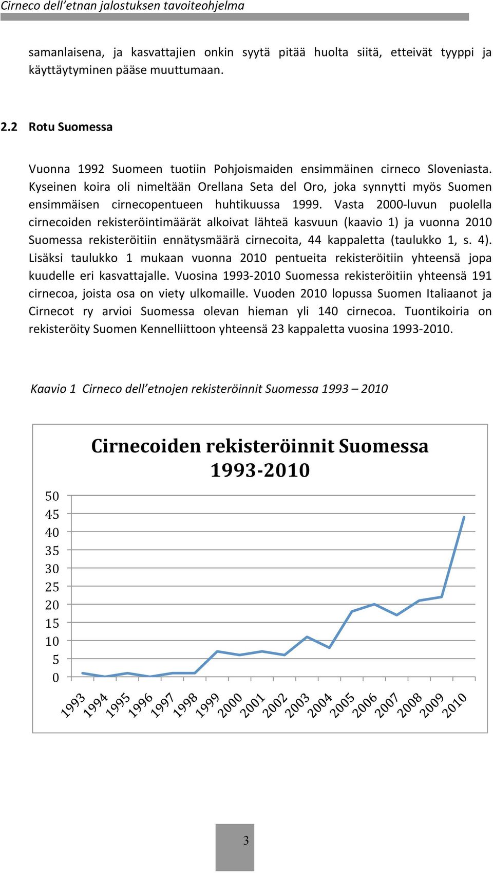 Kyseinen koira oli nimeltään Orellana Seta del Oro, joka synnytti myös Suomen ensimmäisen cirnecopentueen huhtikuussa 1999.