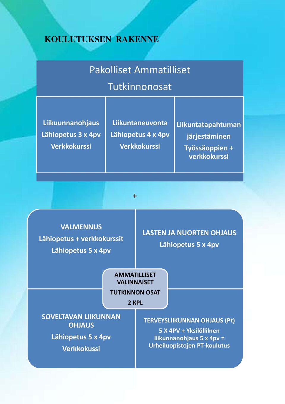 VALMENNUS Lähiopetus + verkkokurssit LASTEN JA NUORTEN OHJAUS AMMATILLISET VALINNAISET TUTKINNON OSAT 2 KPL SOVELTAVAN