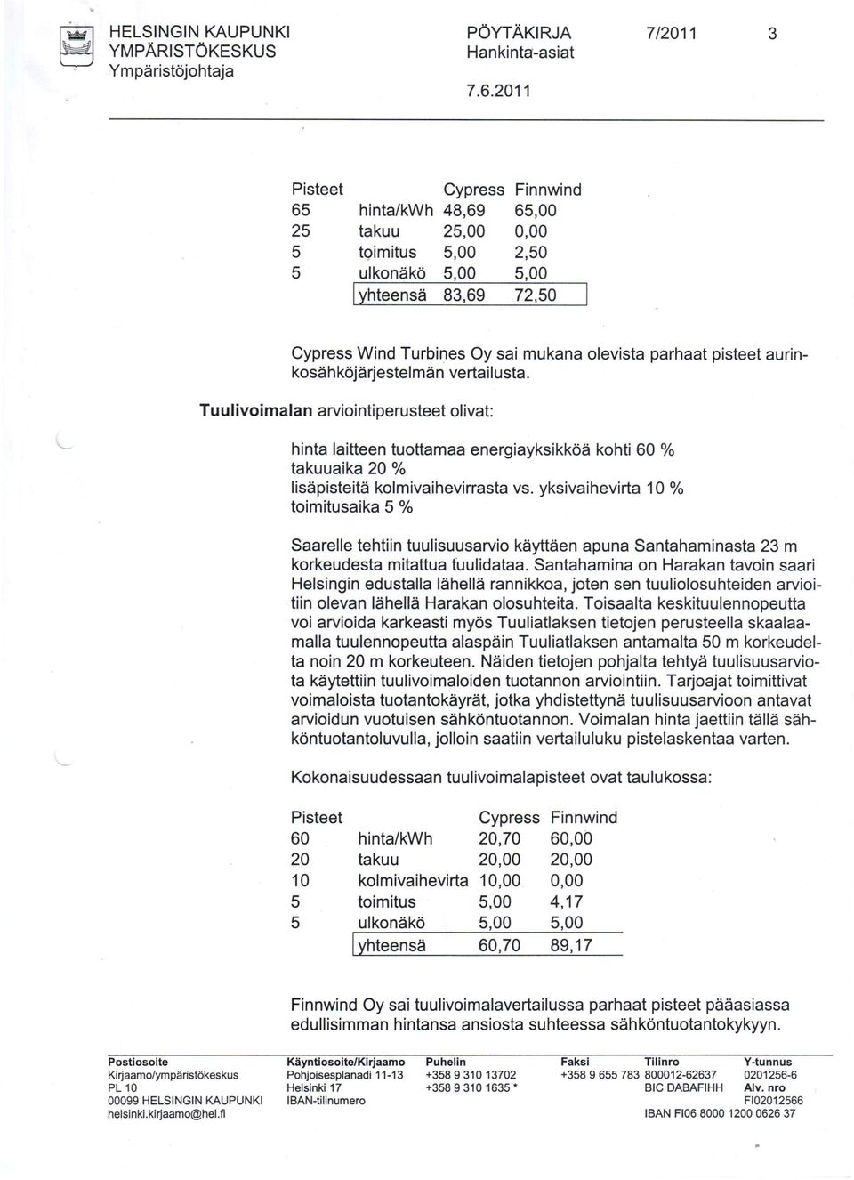 yksivaihevirta 10 % toimitusaika 5 % Saarelle tehtiin tuulisuusarvio käyttäen apuna Santahaminasta 23 m korkeudesta mitattua tuulidataa.