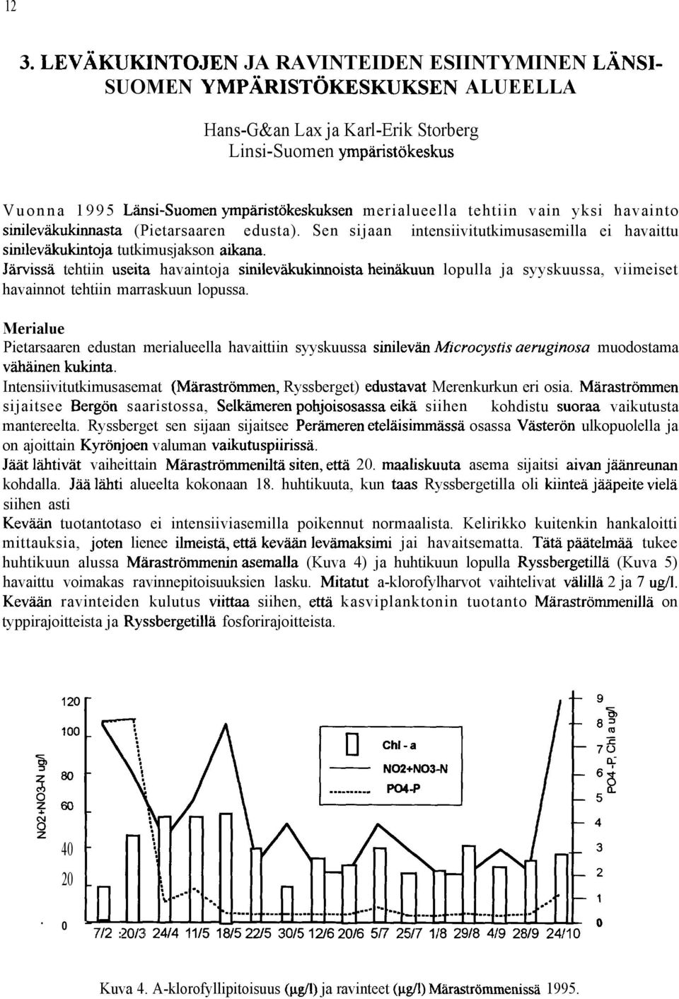 Jarvissa tehtiin useita havaintoja sinilev%kukinnoista hein&kuun lopulla ja syyskuussa, viimeiset havainnot tehtiin marraskuun lopussa.