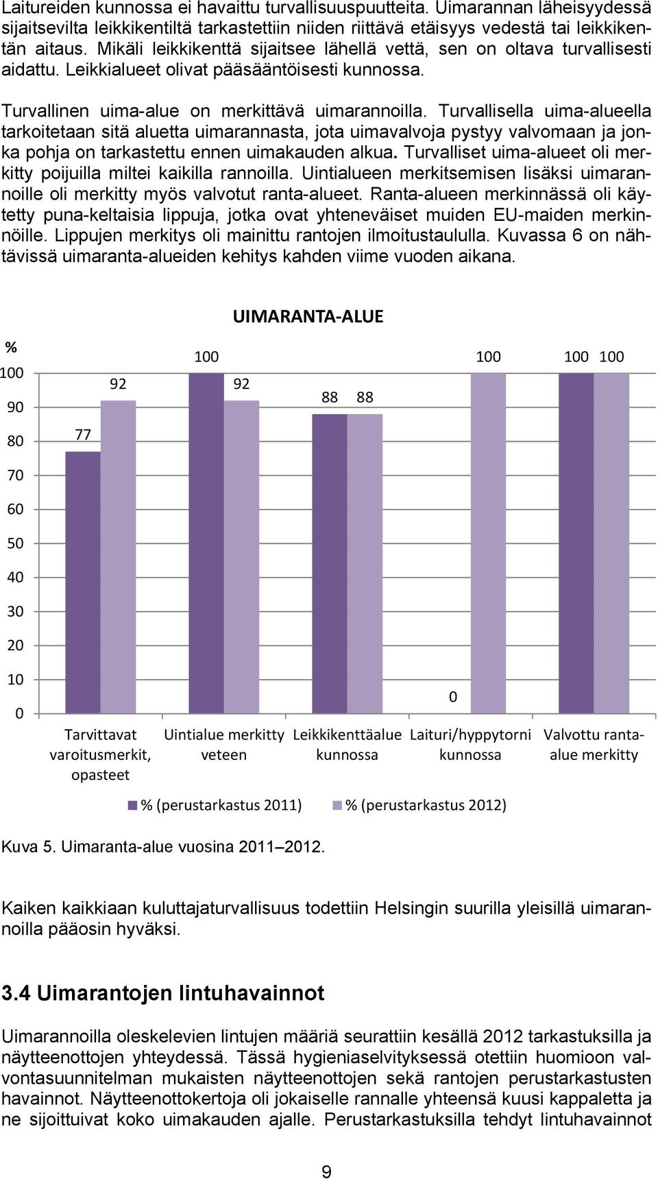 Turvallisella uima-alueella tarkoitetaan sitä aluetta uimarannasta, jota uimavalvoja pystyy valvomaan ja jonka pohja on tarkastettu ennen uimakauden alkua.