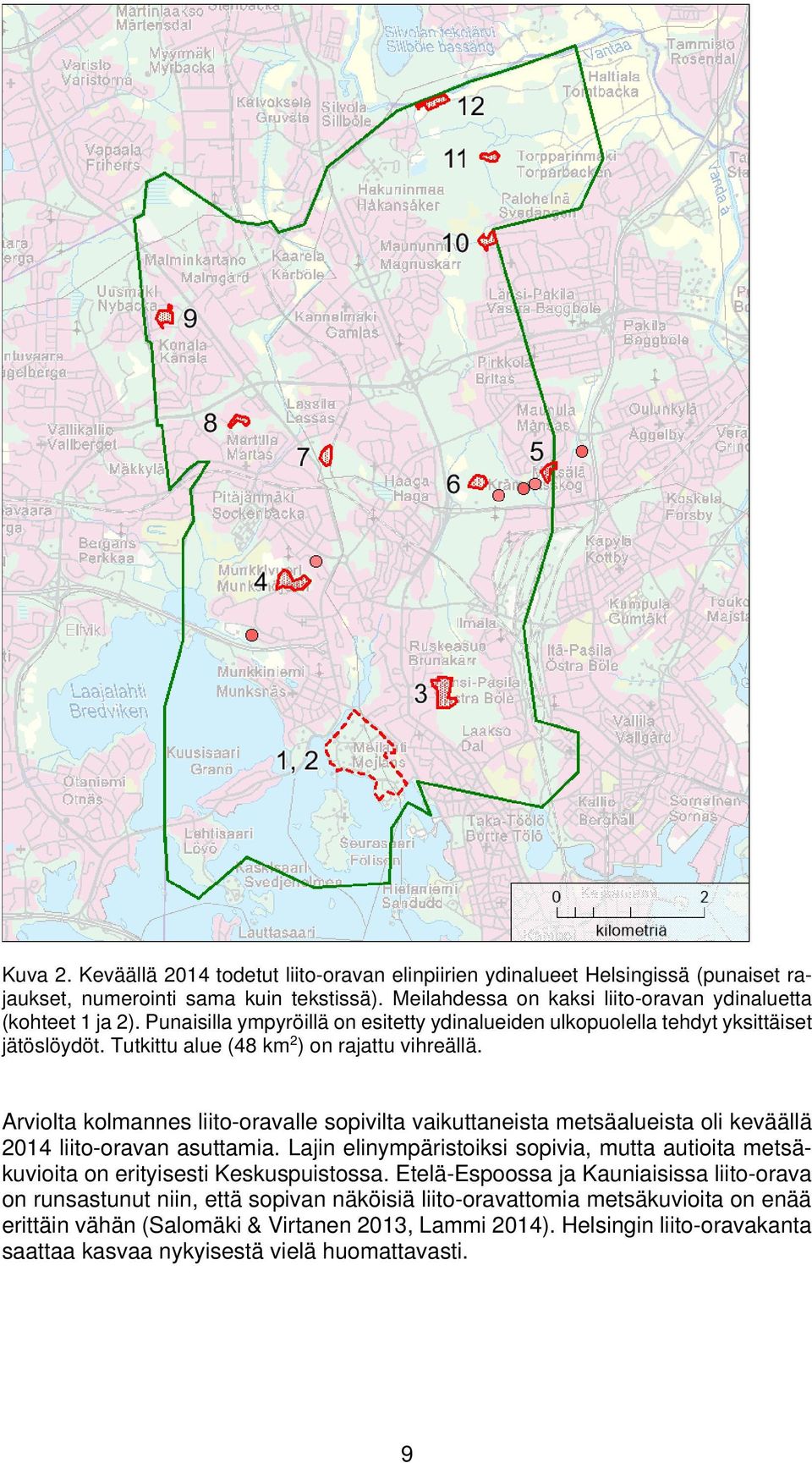 Arviolta kolmannes liito-oravalle sopivilta vaikuttaneista metsäalueista oli keväällä 2014 liito-oravan asuttamia.