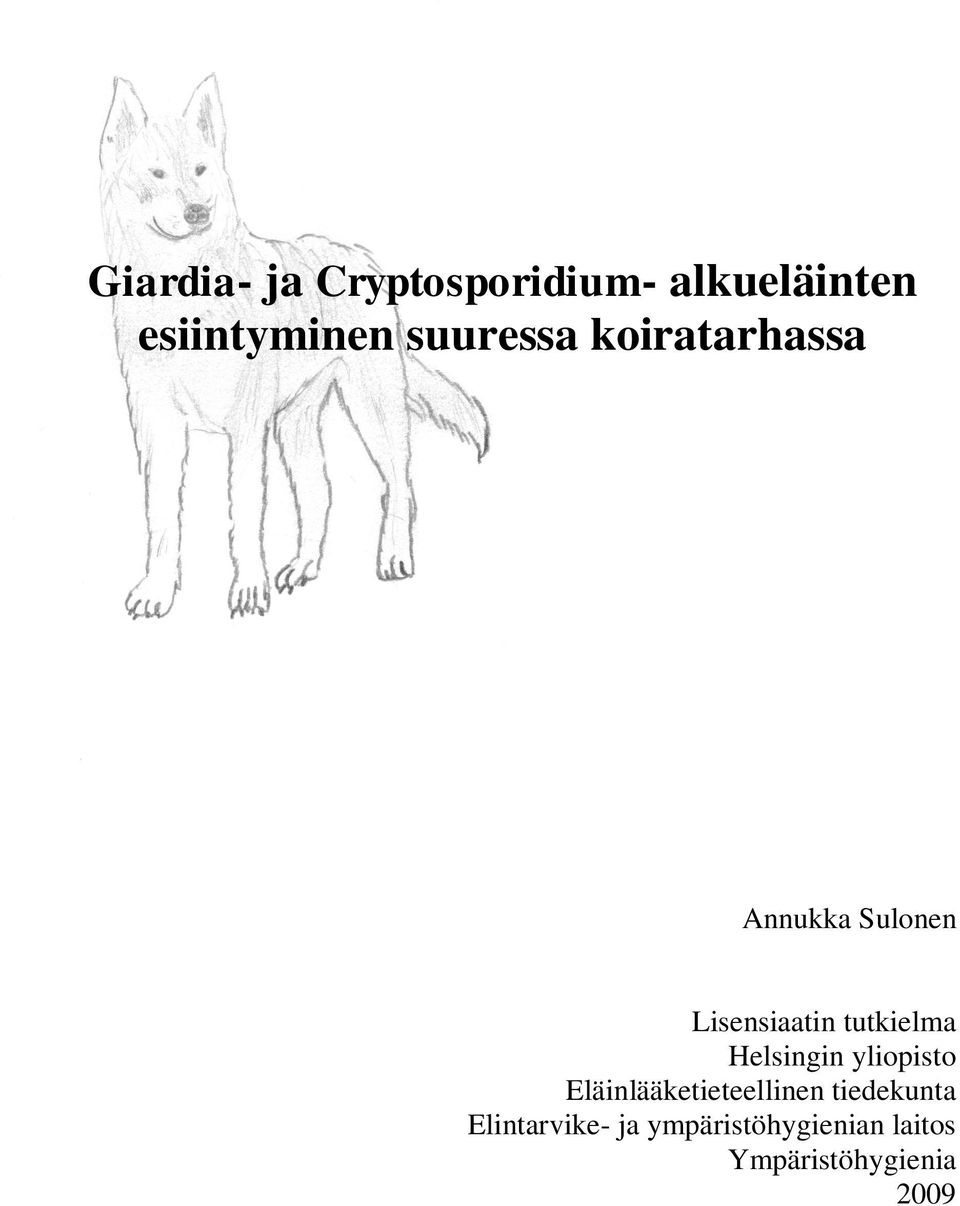 tutkielma Helsingin yliopisto Eläinlääketieteellinen