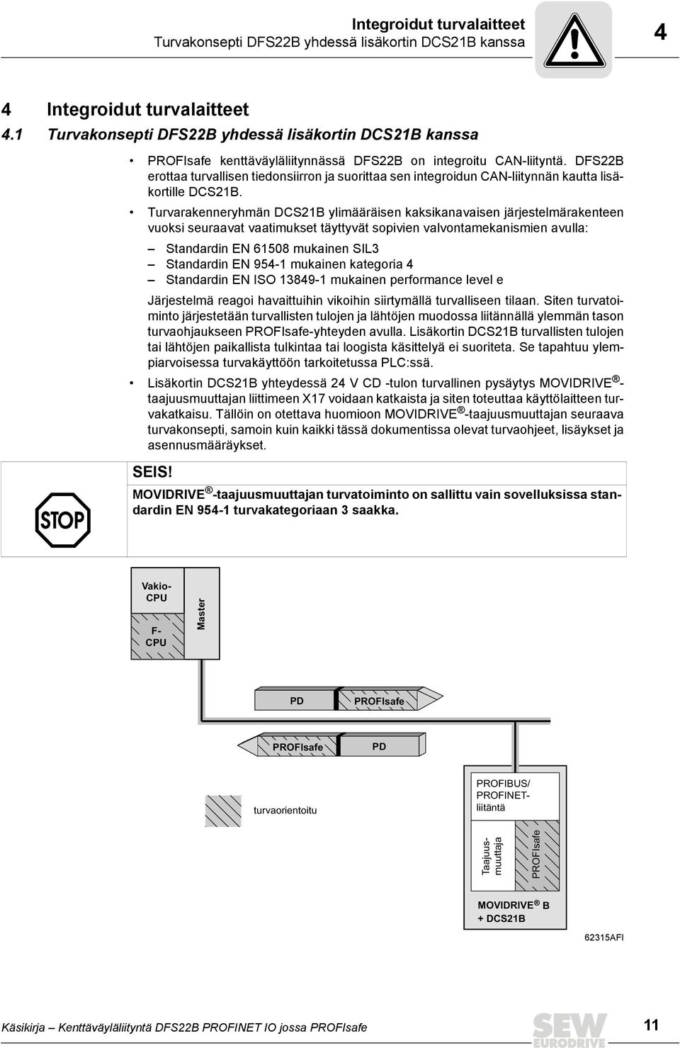 DFS22B erottaa turvallisen tiedonsiirron ja suorittaa sen integroidun CAN-liitynnän kautta lisäkortille DCS21B.