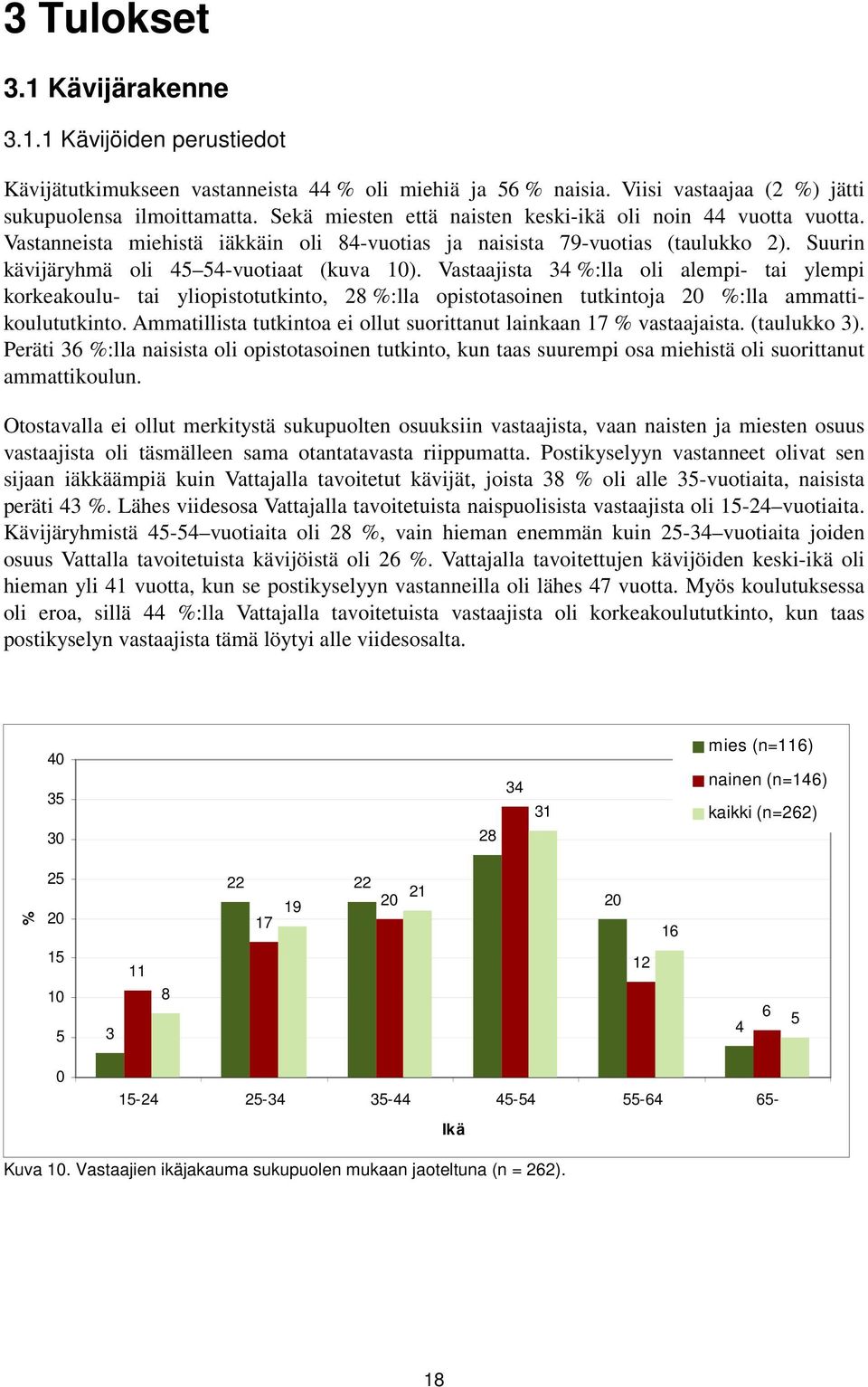 Vastaajista 34 %:lla oli alempi- tai ylempi korkeakoulu- tai yliopistotutkinto, 28 %:lla opistotasoinen tutkintoja 20 %:lla ammattikoulututkinto.