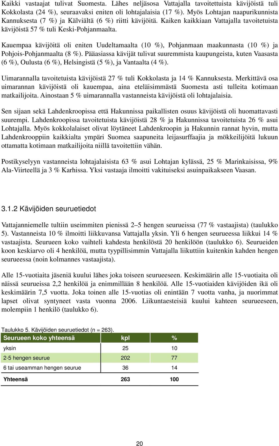 Kauempaa kävijöitä oli eniten Uudeltamaalta (10 %), Pohjanmaan maakunnasta (10 %) ja Pohjois-Pohjanmaalta (8 %).