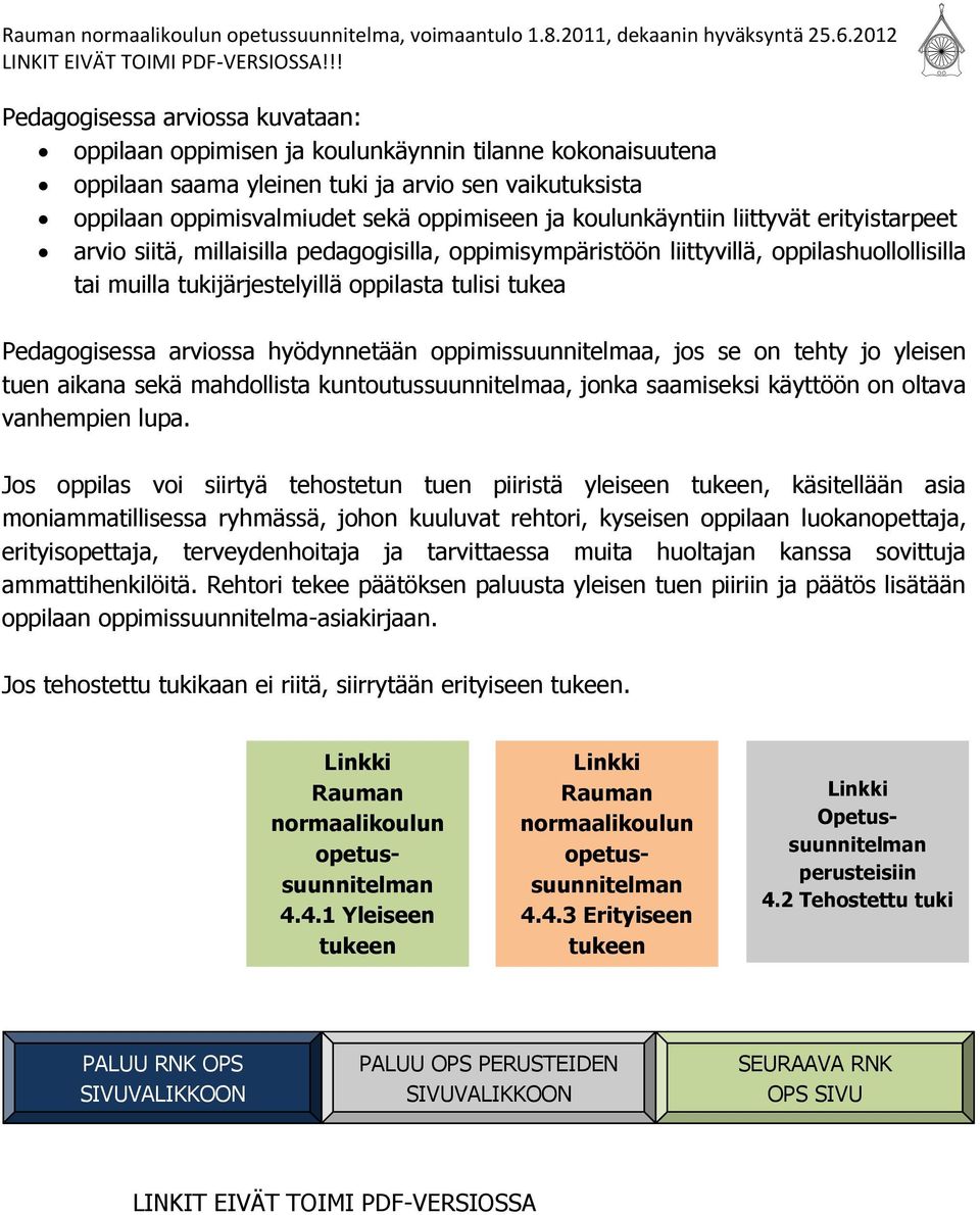 Pedagogisessa arviossa hyödynnetään oppimissuunnitelmaa, jos se on tehty jo yleisen tuen aikana sekä mahdollista kuntoutussuunnitelmaa, jonka saamiseksi käyttöön on oltava vanhempien lupa.