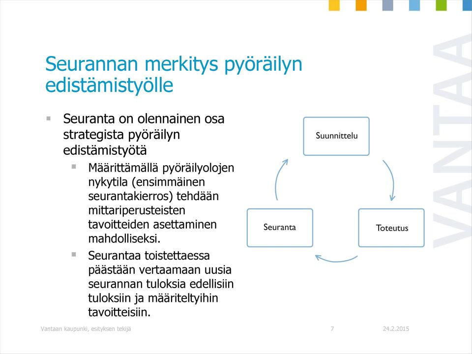 mittariperusteisten tavoitteiden asettaminen mahdolliseksi.