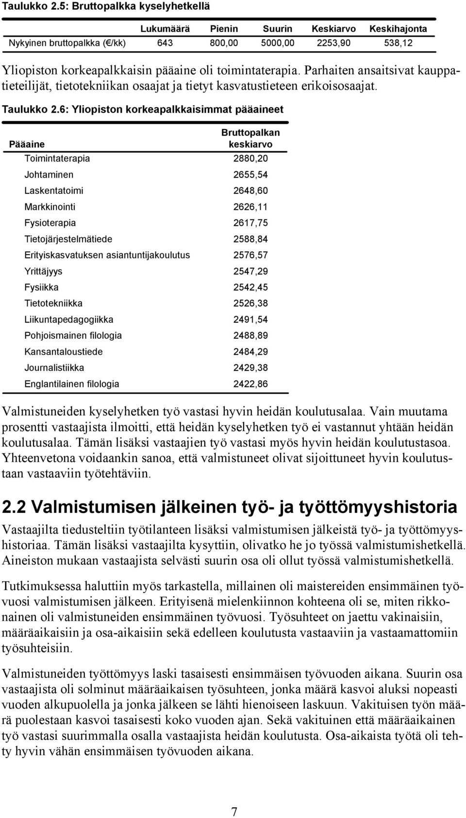 Parhaiten ansaitsivat kauppatieteilijät, tietotekniikan osaajat ja tietyt kasvatustieteen erikoisosaajat.