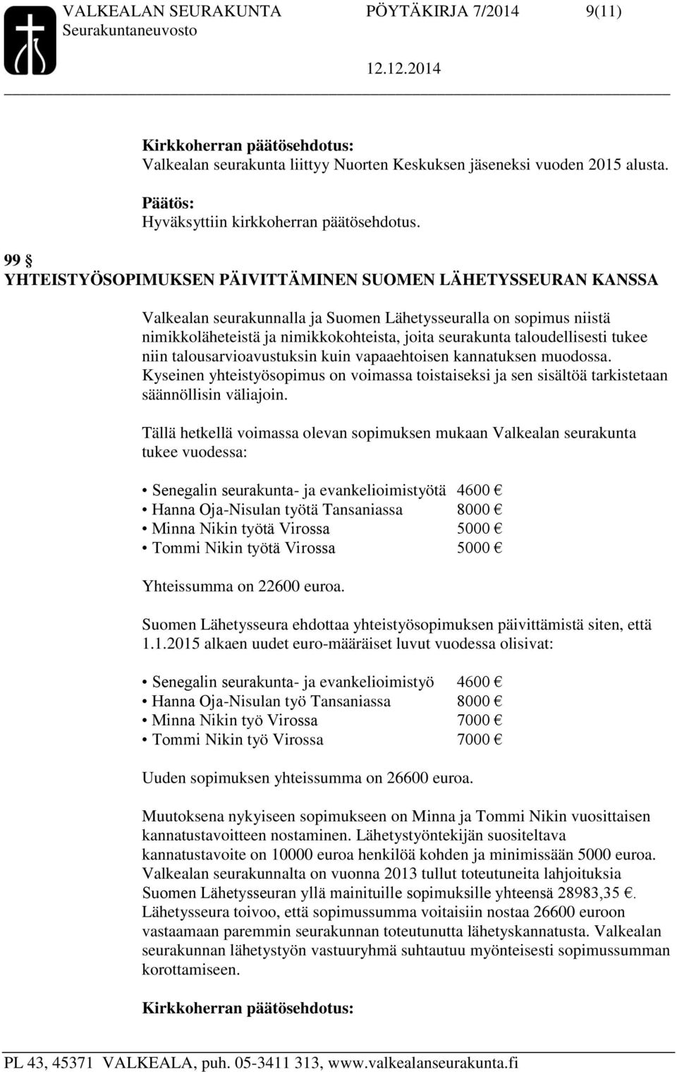 taloudellisesti tukee niin talousarvioavustuksin kuin vapaaehtoisen kannatuksen muodossa. Kyseinen yhteistyösopimus on voimassa toistaiseksi ja sen sisältöä tarkistetaan säännöllisin väliajoin.