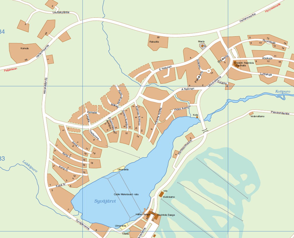 AJO-OHJE KAJAANISTA UKKOHALLAAN (Noin 88km) Kajaanista 70 km valtatietä n:o 5 Kuusamon suuntaan tulee Hyrynsalmi. Käännytään 5-tieltä vasemmalle Hyrynsalmen keskustaan.