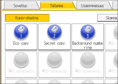 2. Aluksi 4. Paina [Lisää kuvake]. 5. Paina [Tallenna]-välilehteä. 6.