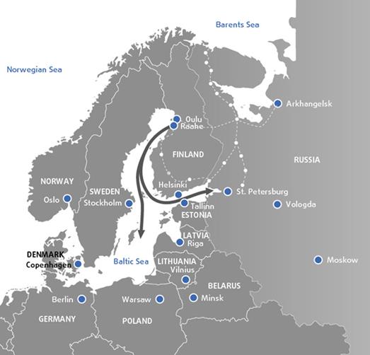 Logistiikka Keskeinen sijainti Pohjanlahden rannikolla mahdollistaa sen, että raskaiden ja isokokoisten rakenteiden kuljetukseen