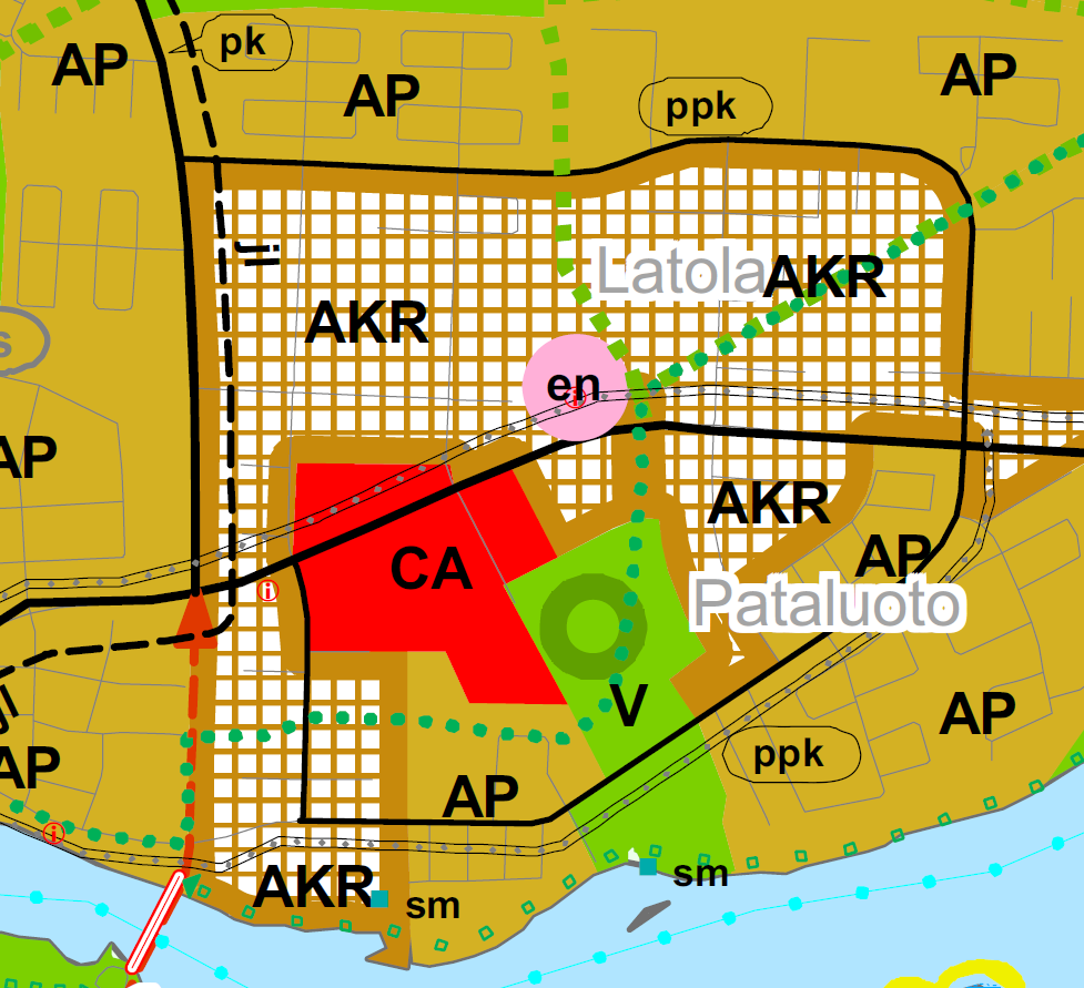 Kuva. Ote Joensuun seudun yleiskaava 00:stä.