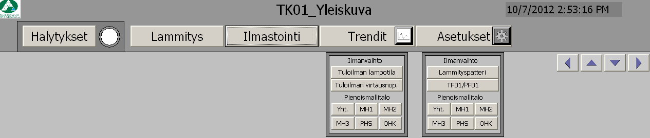 40 6.2 Navigointi Navigoinnille on tehty oma palkki ikkunan yläosaan (kuva 27). Sivuja voidaan selata nuolinäppäimillä tai painamalla haluttua painiketta.