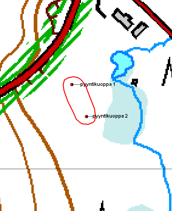 Kartta 12. Metsäntutkimuslaitos, pyyntikuoppia.