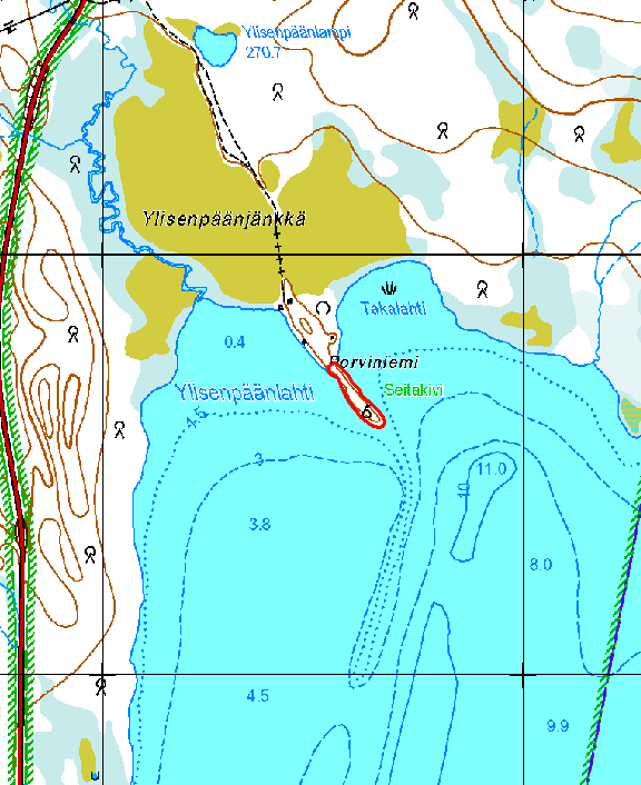Kartta 18. Porviniemi, muinaisjäännösryhmä.