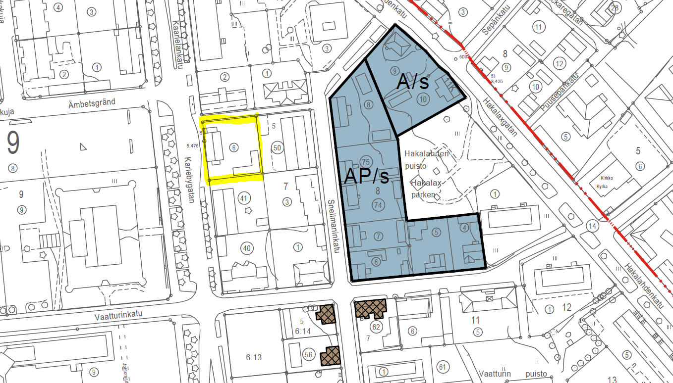 ASEMAKAAVAN MUUTOS TONTTI 9-7-6, KAARLELANKKATU