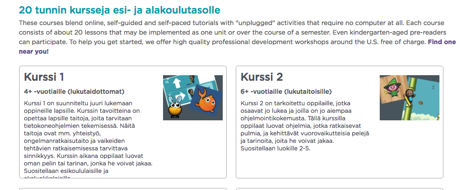 LISÄOPISKELU 20 tunnin kurssit Opettajan päänäytön alaosasta löytyy eri tasoisia 20 tunnin kursseja. Alakoulussa kurssit kannattaa aloittaa kurssista 2.