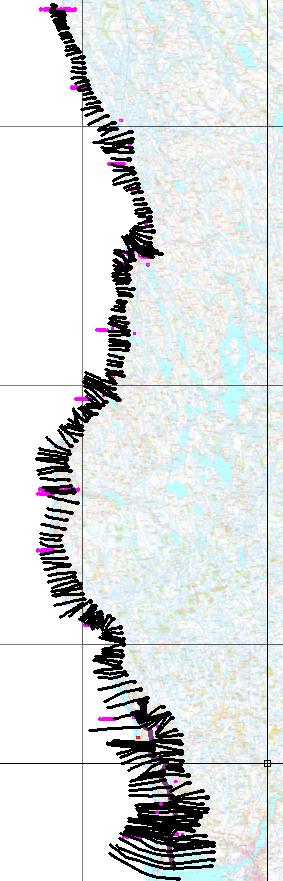4 2 Mallin muunto HEC-RAS muotoon 2.1 Korkeus ja koordinaattijärjestelmä Ruotsalaisten käyttämän karttajärjestelmän muunnos tehtiin suomalaiseen järjestelmään SWE- REF99 -> FIN35.