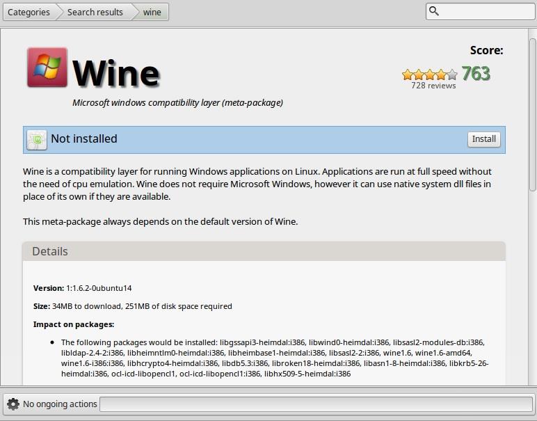 Kuvassa 10 näkyy Wine Software Managerissa. (Kuva 10.) Kuva 10 Haetaan Wine Software Managerista.