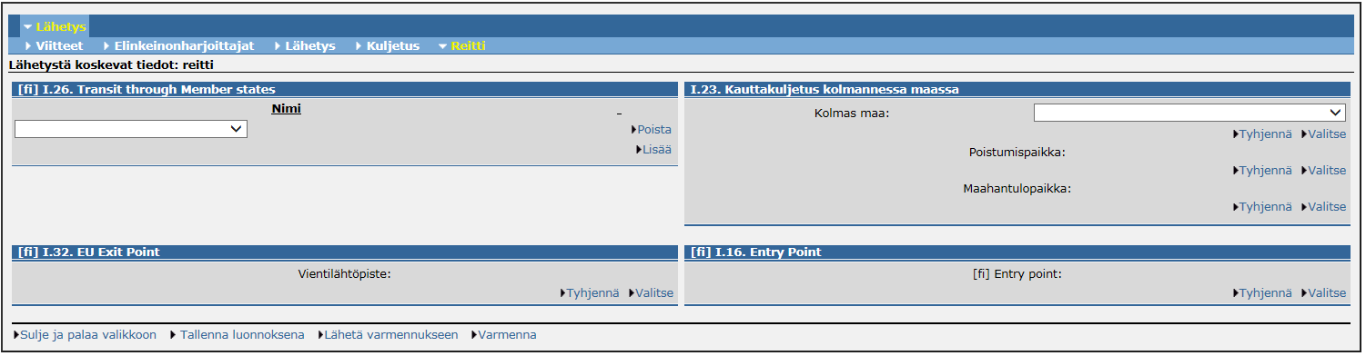 . Esittelijä Britta Wiander Sivu/sivut 14 / 18 Valitse Kuljetusvälineet kohdassa pudotusvalikosta tyyppi ja lisää tunniste tunnistekenttään (esimerkiksi rekisterinumero, jos kyseessä on