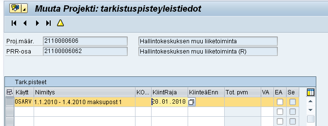 Myös Muuta objekti-painikkeen avulla päästään ylläpitämään maksuposteja. Luo objekti-painikkeessa on kuitenkin se etu, että käyttäjä siirtyy suoraan maksupostiluetteloon. Näytölle aukeaa ko.