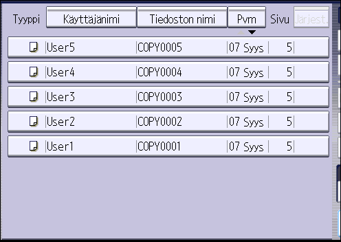 Tallennettujen asiakirjojen tulostaminen Tallennettujen asiakirjojen tulostaminen Tulostaa asiakirjapalvelimelle tallennetut asiakirjat.